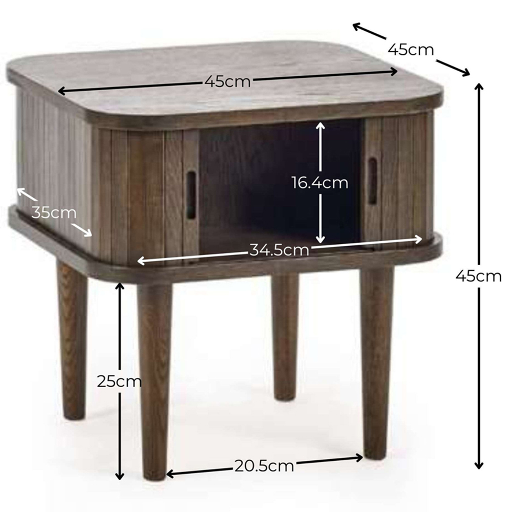 Julian Bowen Arya 2 Door Dark Oak Effect Fluted Side Table Image 9
