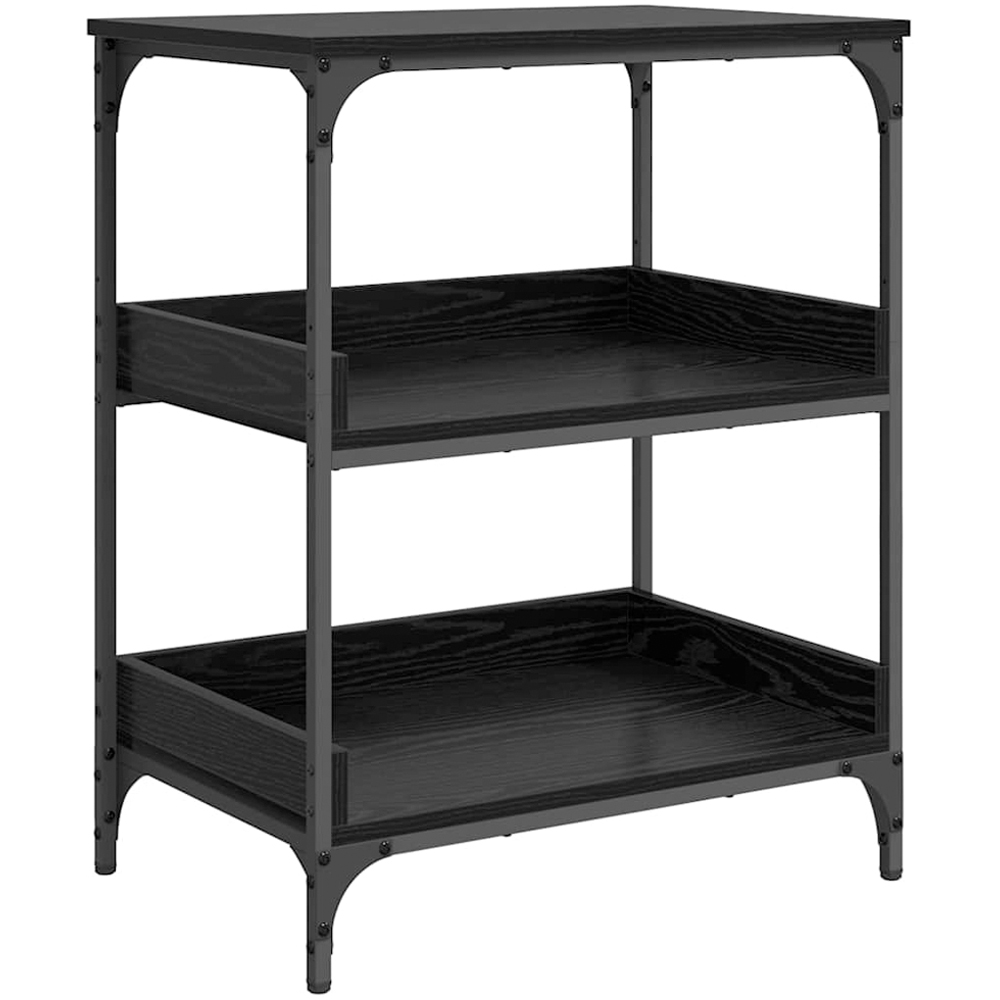 vidaXL 3 Shelf Black Oak Wide Kitchen Trolley Image 5