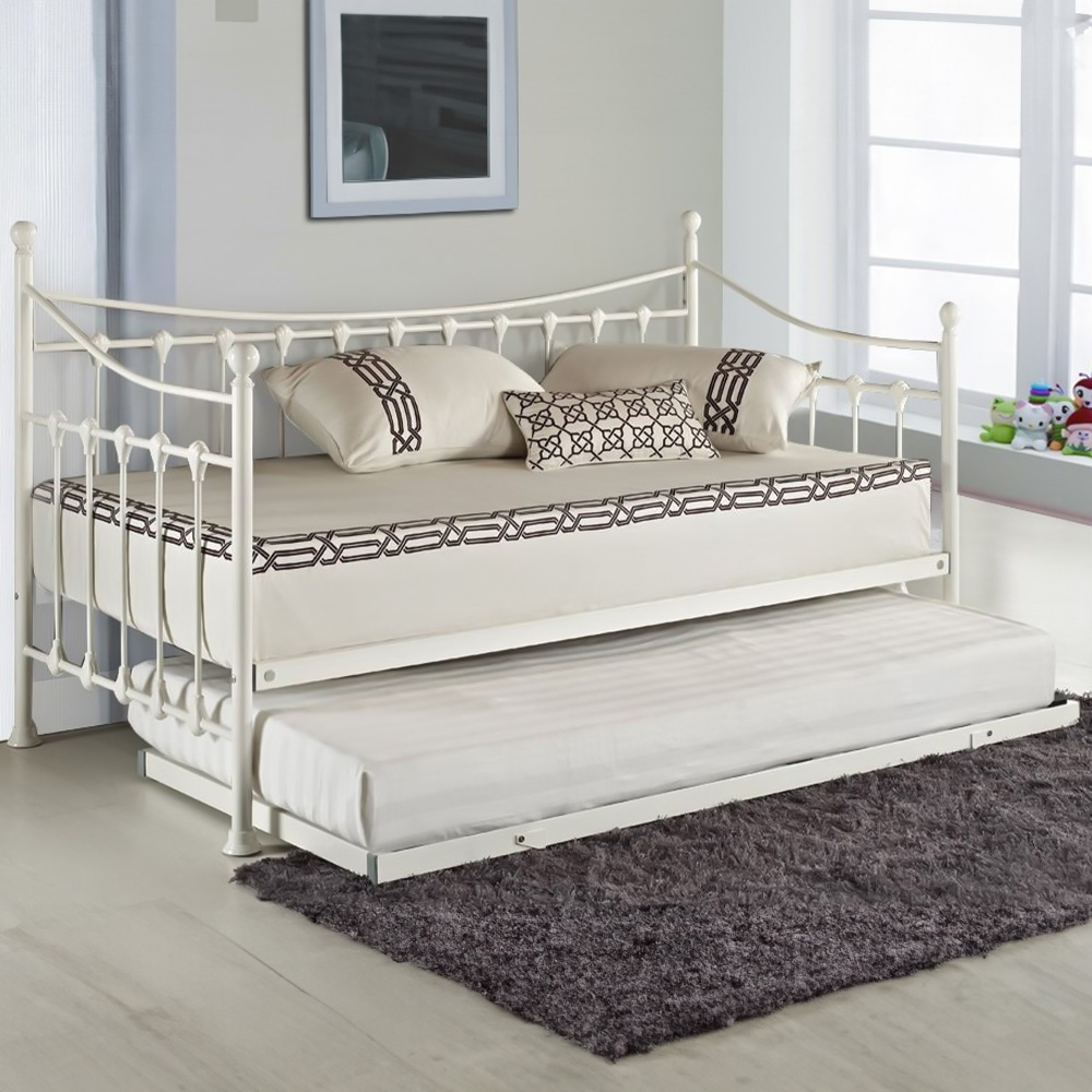 Portland Single White Metal Day Bed without Trundle Image 1
