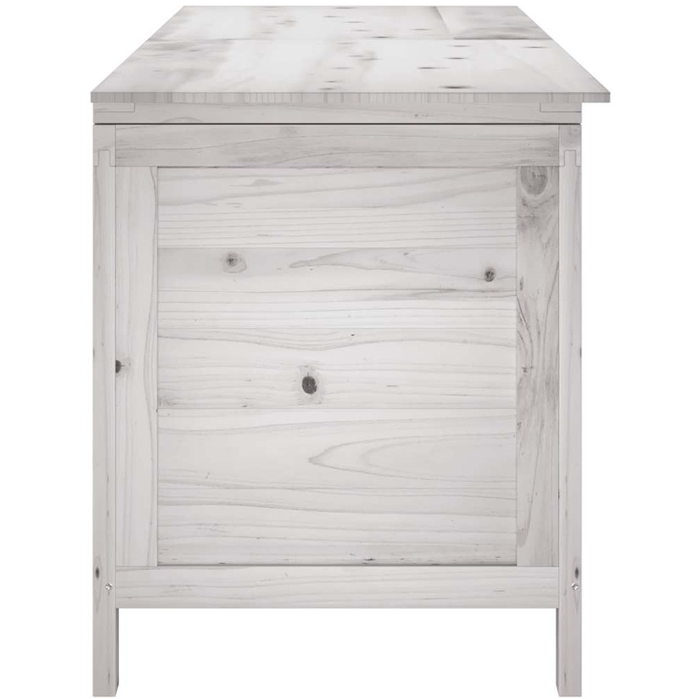 vidaXL 56.5 x 150 x 50cm White Fir Wood Garden Storage Box Image 4