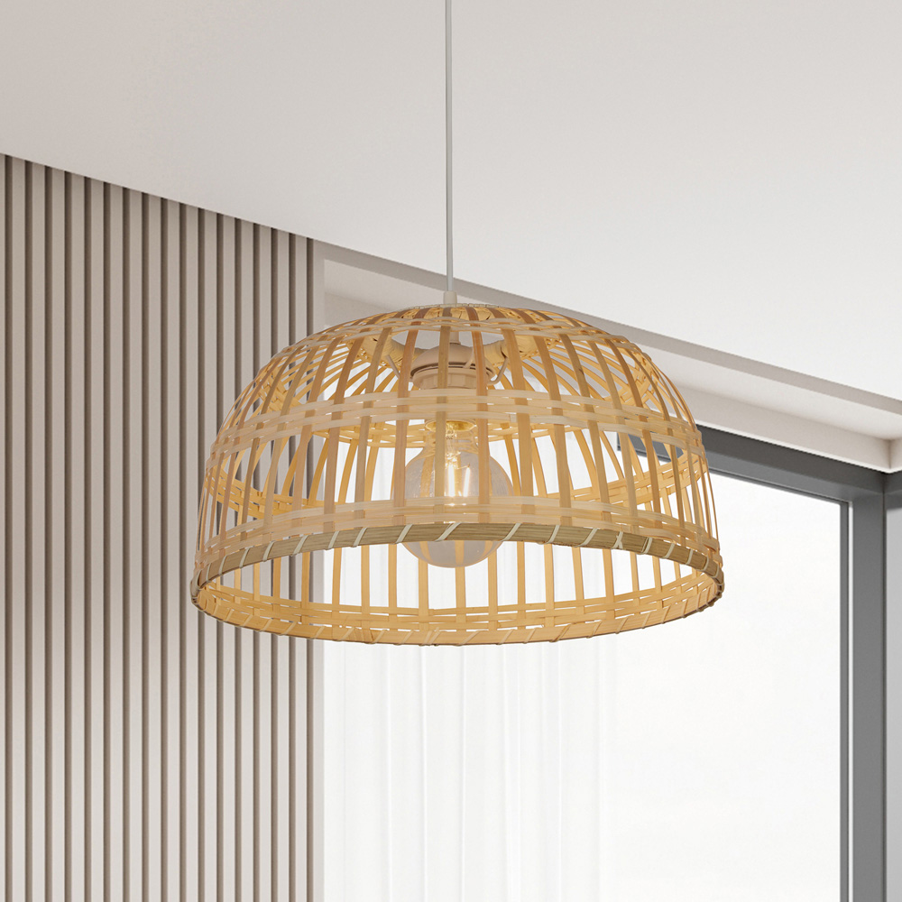 Lighting Collection Bamboo Weave Easy Fit Shade Image 2