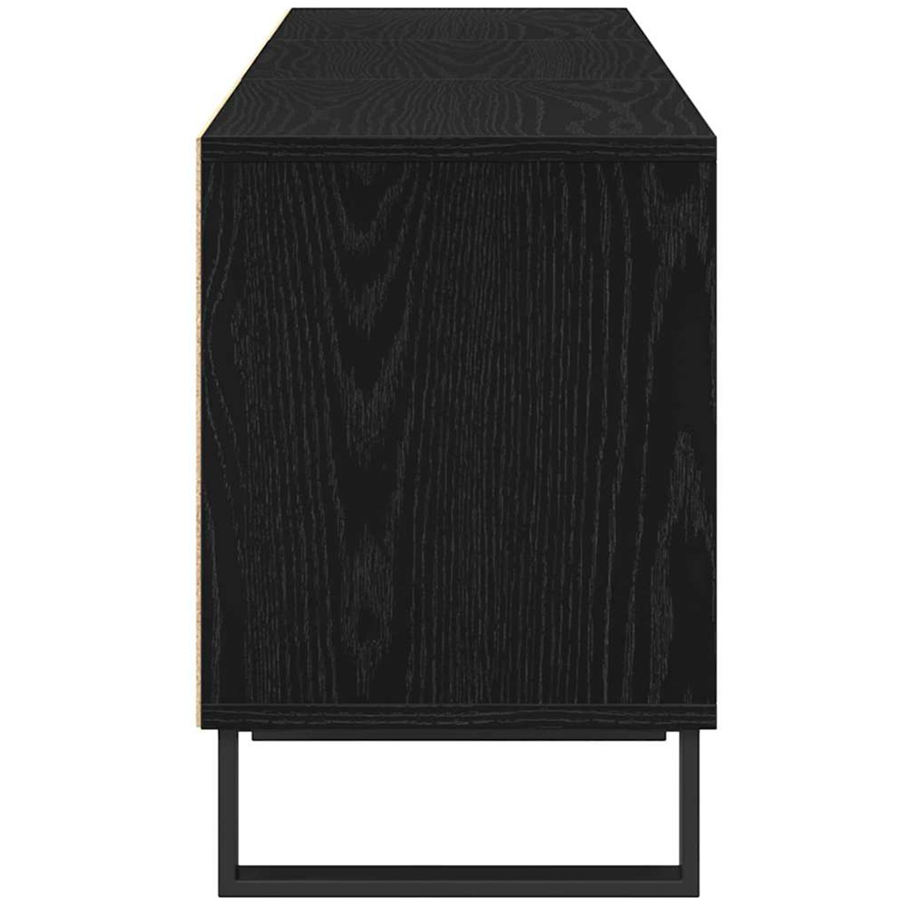 vidaXL 3 Door 3 Shelf Black Oak TV Stand Image 8