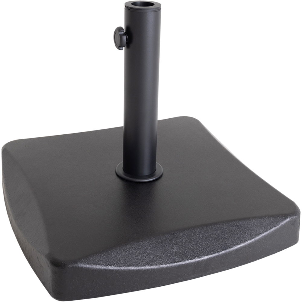 Charles Bentley Black Square Concrete Parasol Base 25kg Image 1