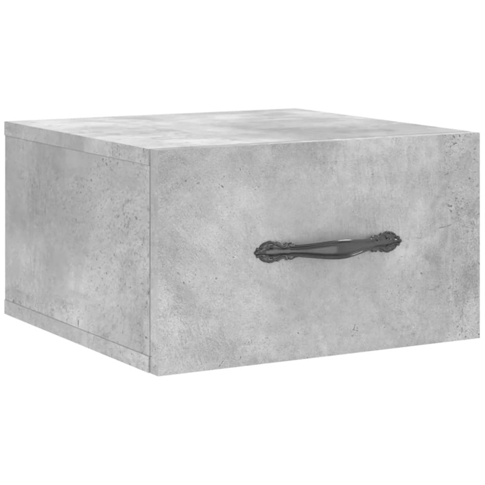 vidaXL Singe Drawer Concrete Grey Wall Mounted Bedside Table Image 2