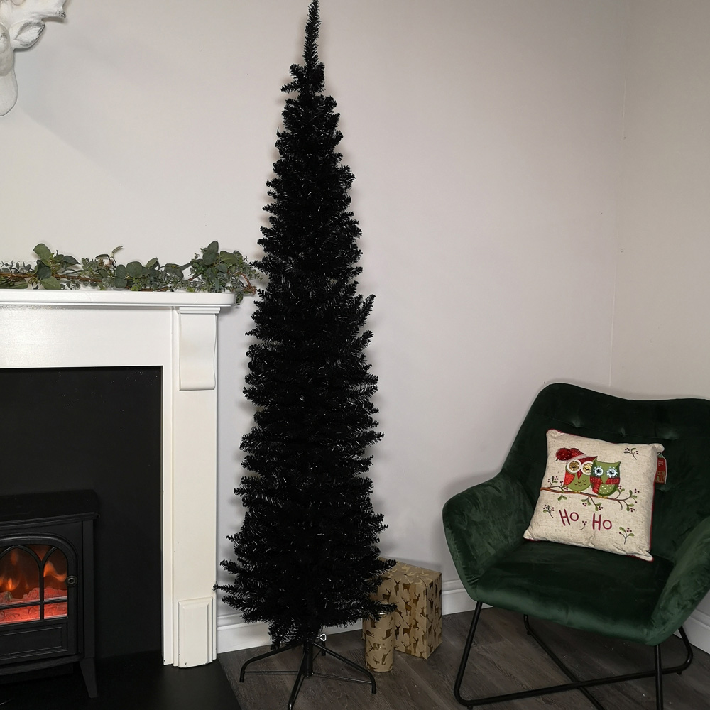 Samuel Alexander Black Pencil Style Halloween Slim Christmas Tree 6.5ft Image 2