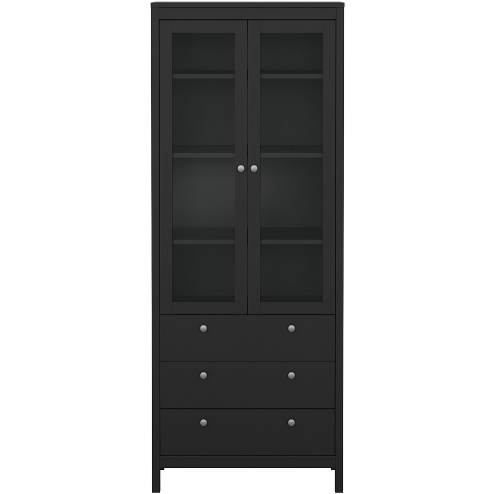 Florence Madrid 2 Door 3 Drawer Matt Black China Chest Image 3