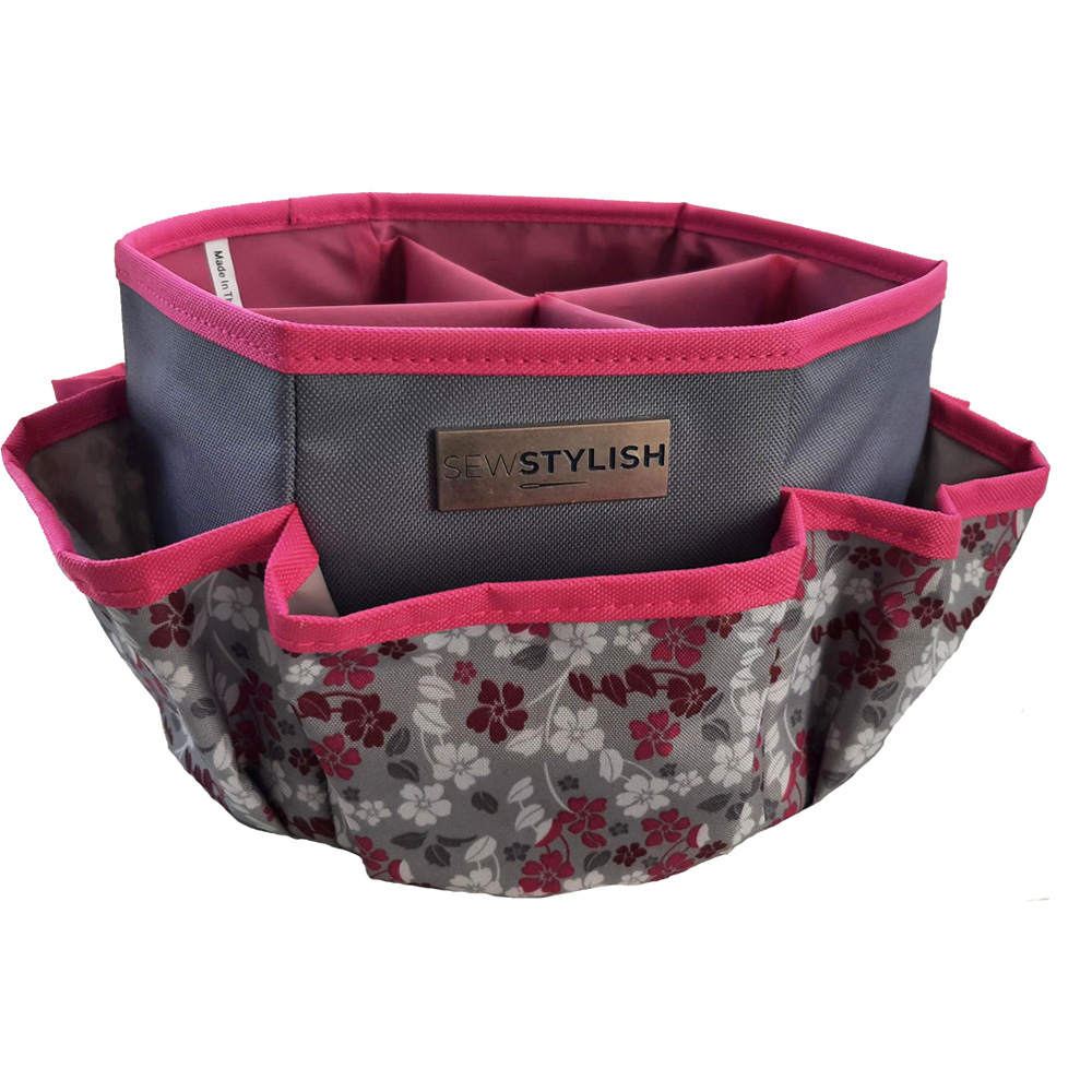Sewing Online PT950-HOT-PINK-FLORAL 5 Piece Hot Pink Floral Craft and Sewing Storage Bundle Image 5
