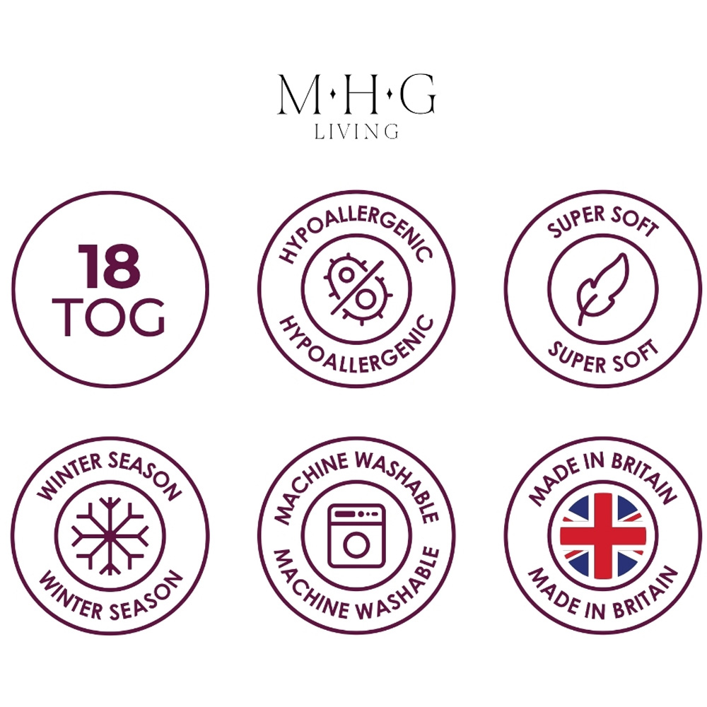 MHG Living Super King Size White Ultra Warm Winter Hollowfibre Duvet 18 Tog Image 8