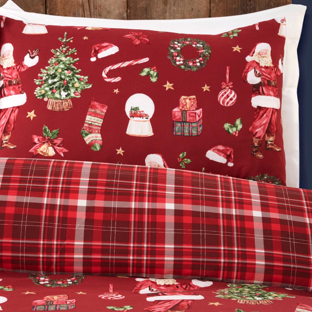 Festive Santa Duvet Set  - Red / Single Image 4