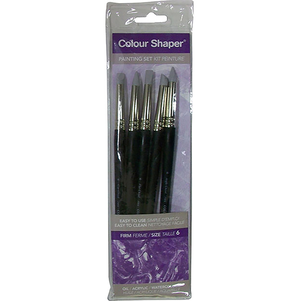 Colour Shaper Size 6 Black Firm Painting Tool 5 Pack Image