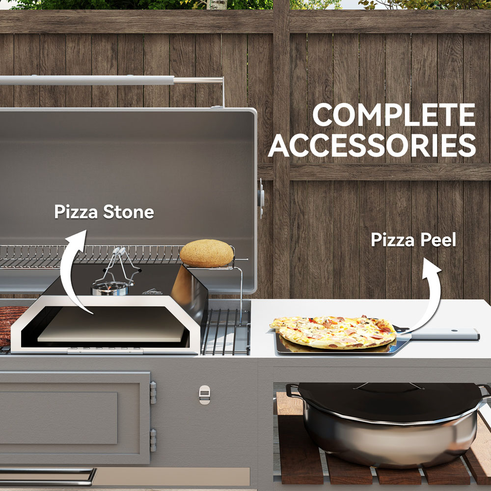 Outsunny Barbecue Pizza Oven with Thermometer Image 8