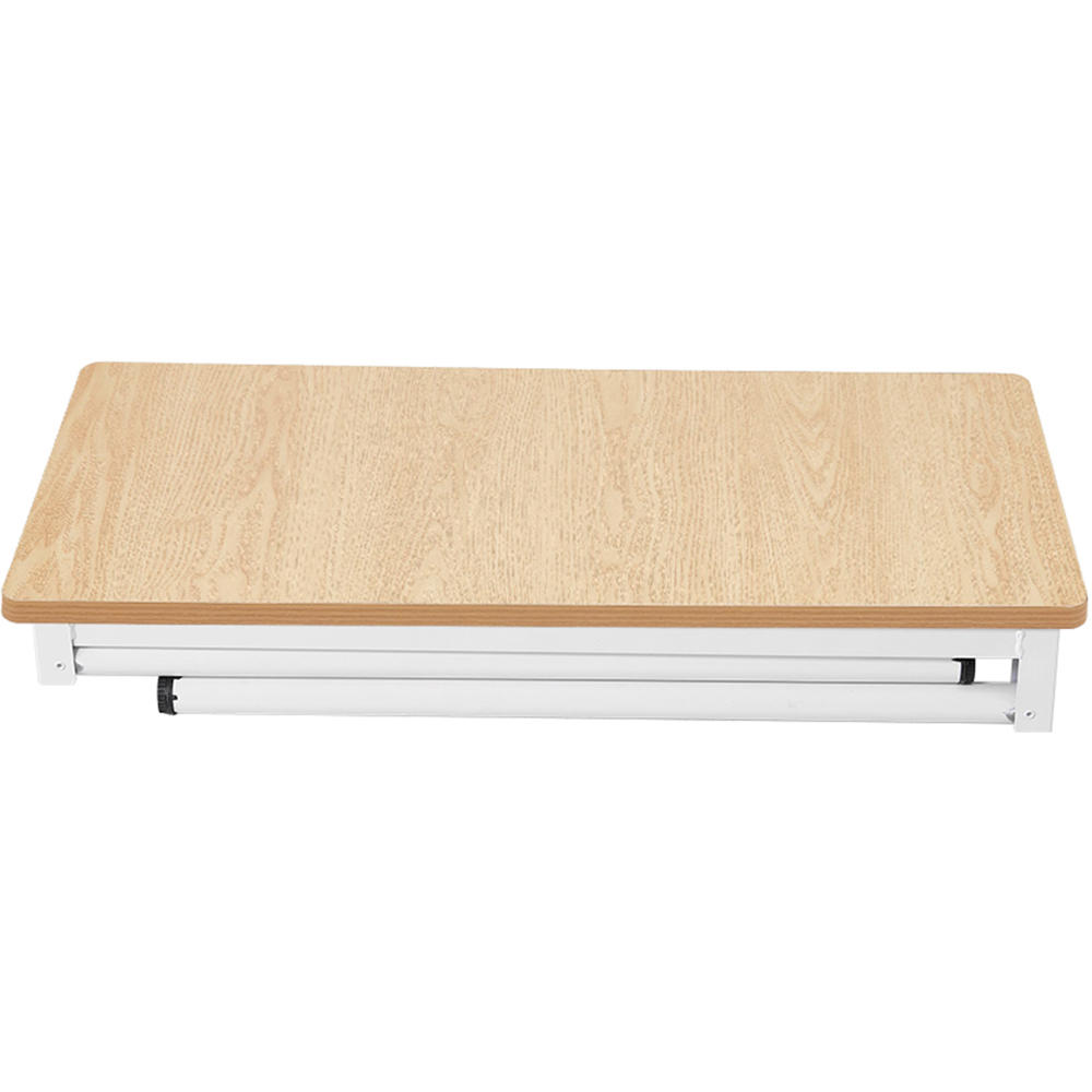 Living and Home Metal Frame Foldable Laptop Desk with Adjustable Feet Natural and White Image 6