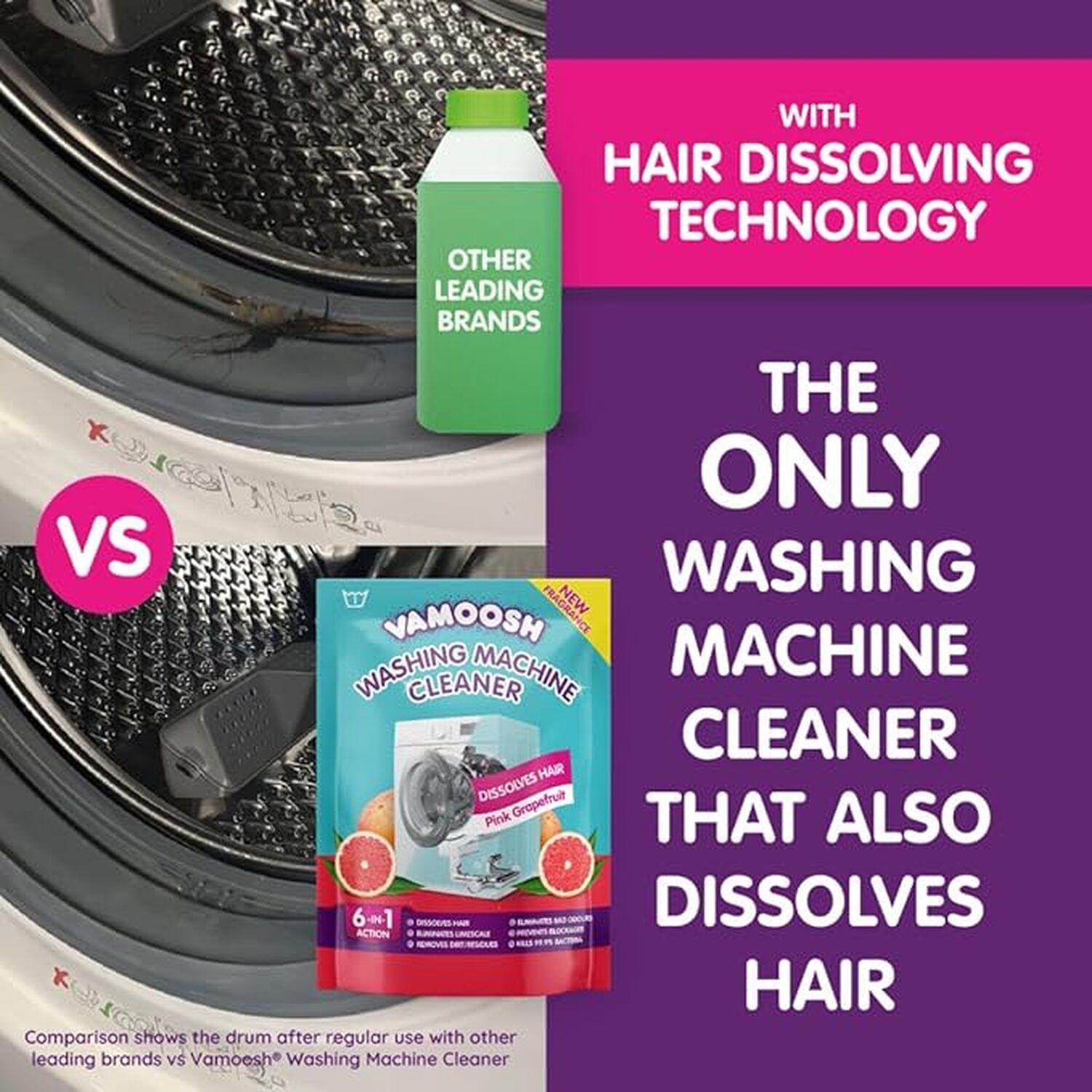 Vamoosh Washing Machine Cleaner Pink Grapefruit Image 5