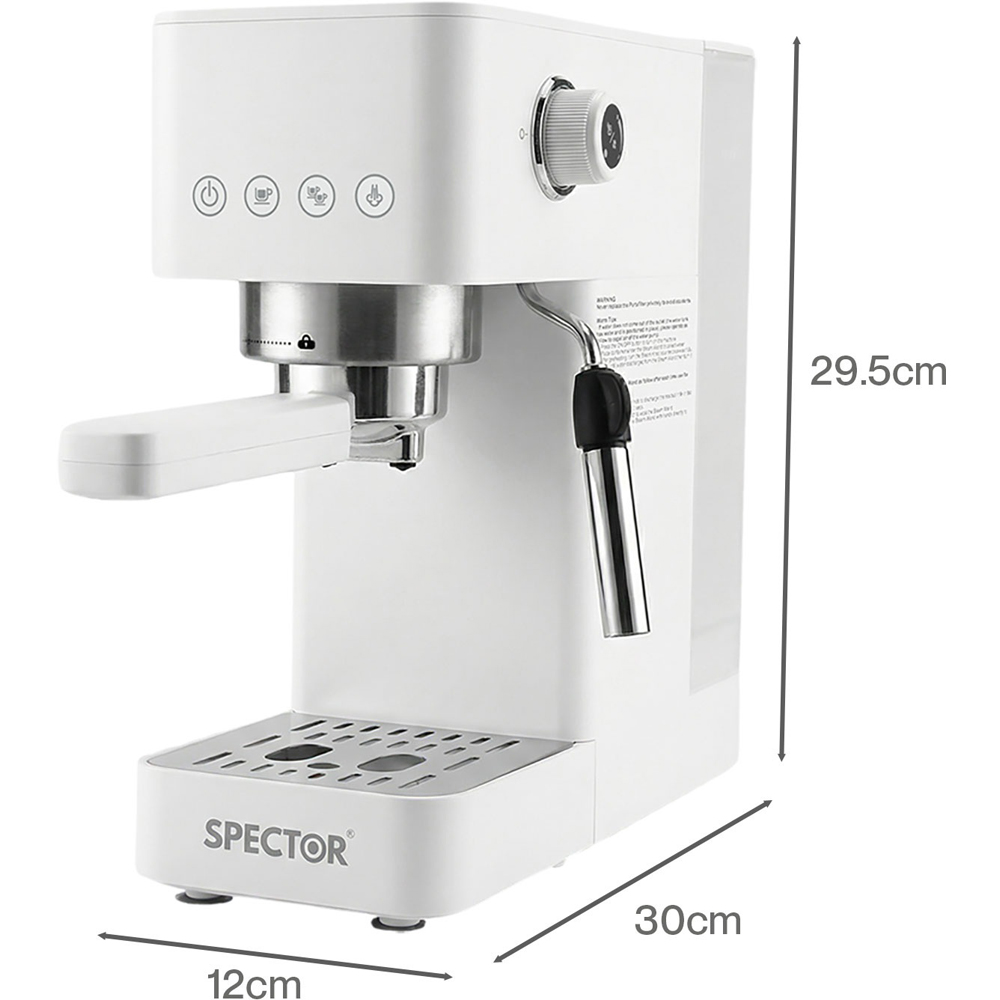 Spector COFF1006-WH-UK 20 Bar Coffee Machine Maker 1350W Image 9