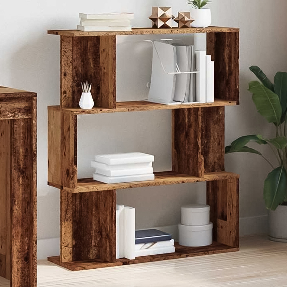 vidaXL 6 Shelf Old Wood Bookcase Image 1