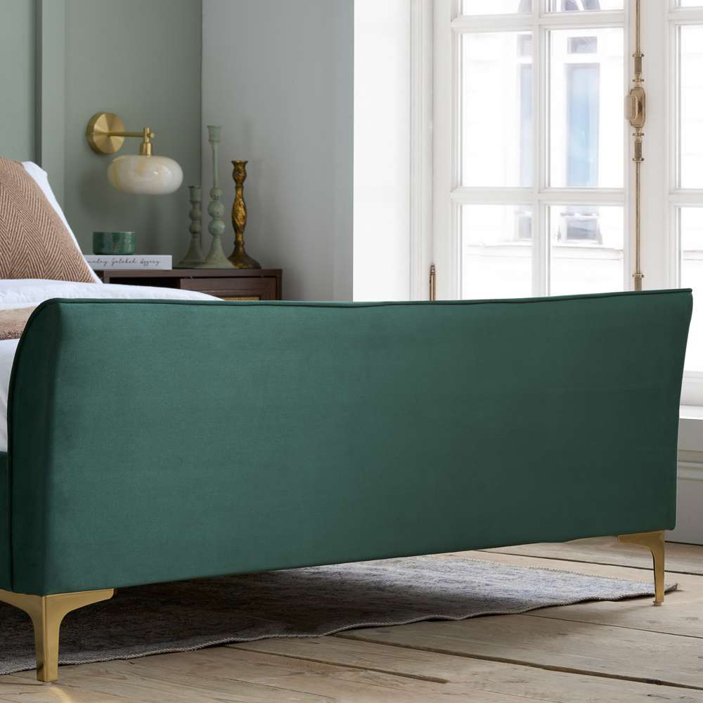 Clover King Size Green Velvet Bed Image 7