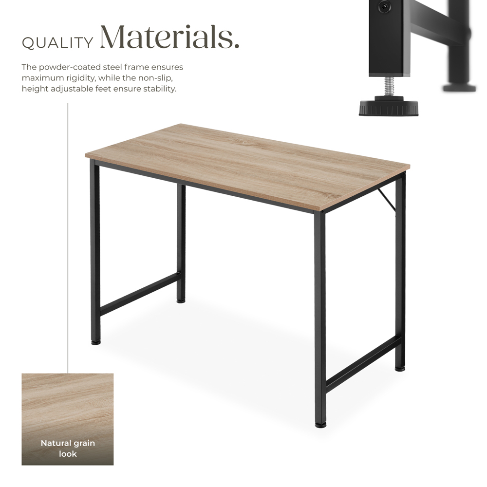 Tectake Jenkins Industrial Wood Study Desk Oak Sonoma 100cm Image 3