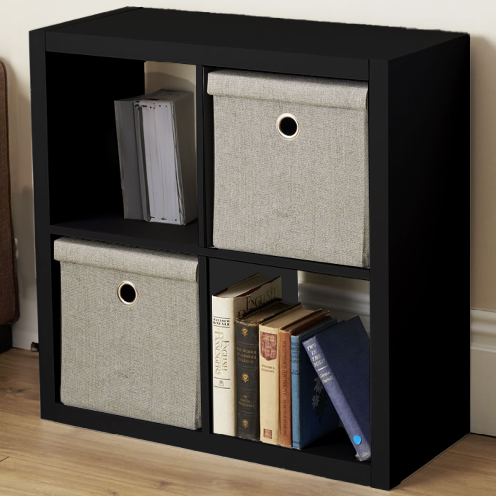 Wilko Oslo 4 Shelf Black Cube Storage Unit Image 2