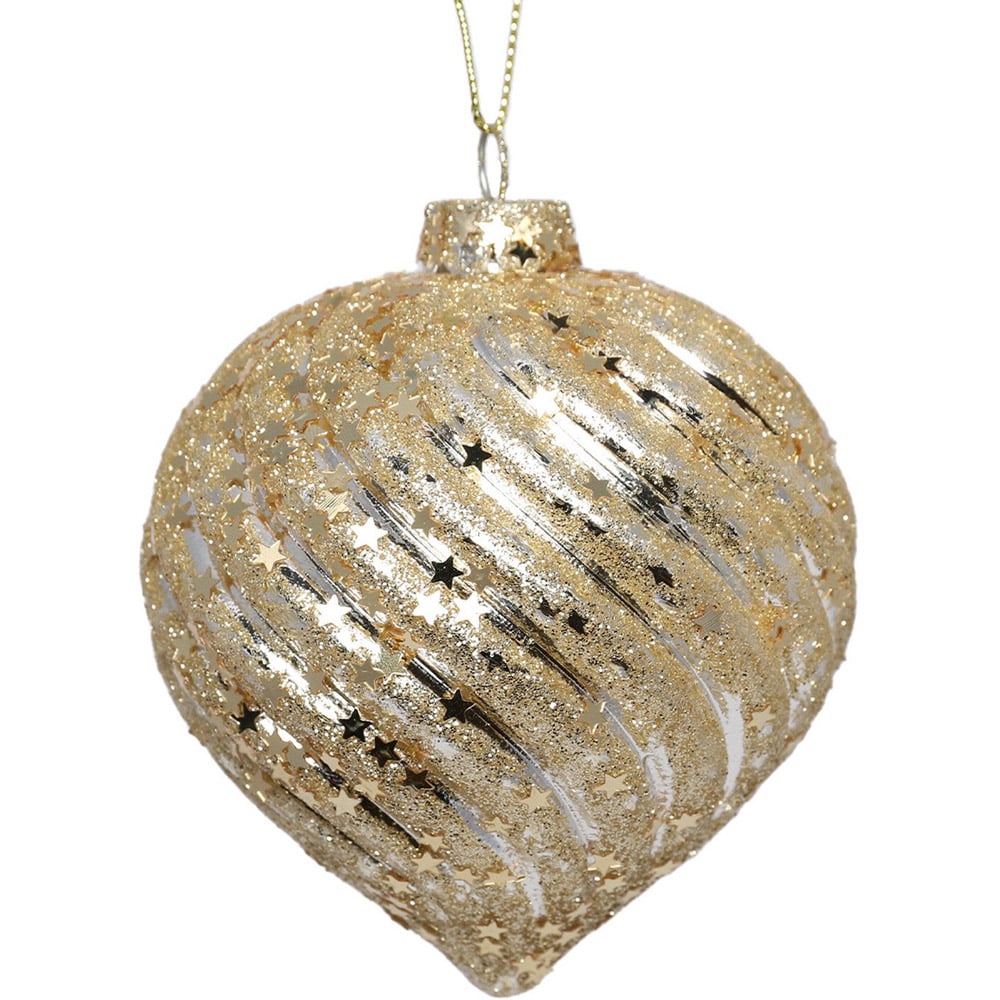Royal Emerald Gold Sequin Swirl Bauble Image