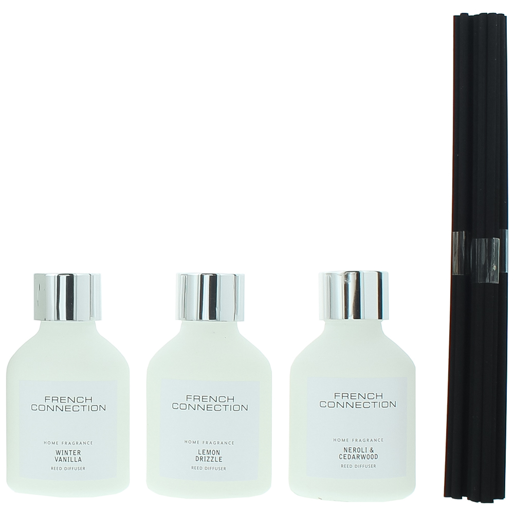French Connection White Collection Reed Diffuser 3 Piece Gift Set 50ml Image 2