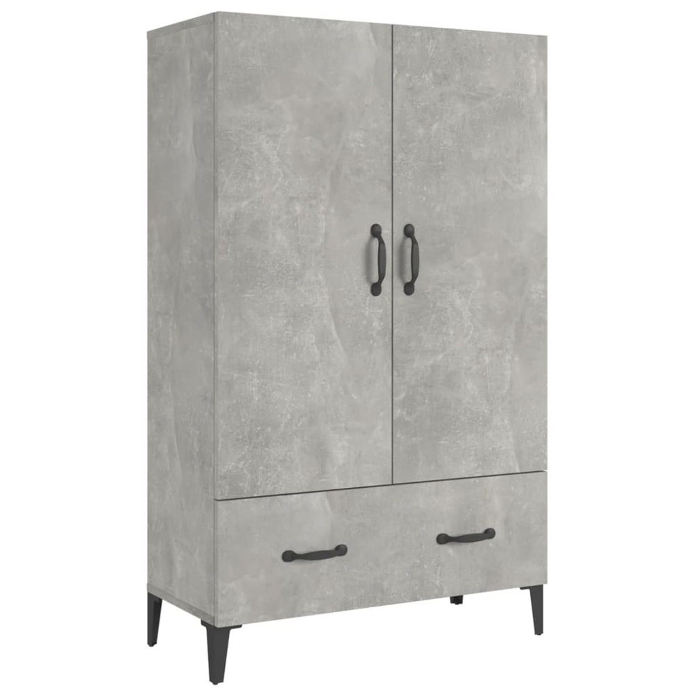 vidaXL 2 Door Single Drawer Concrete Grey Highboard Image 2