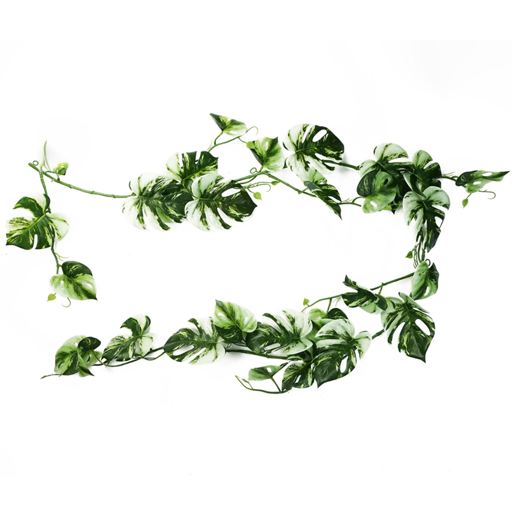 Leaf Trailing Variegated Monstera Hanging Artificial Plant 6ft Image 1