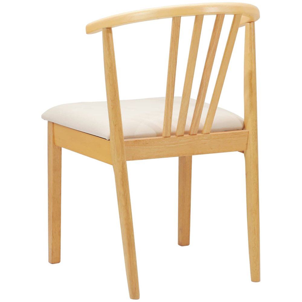 vidaXL Set of 2 Natural Rubberwood Vintage Dining Chairs Image 6