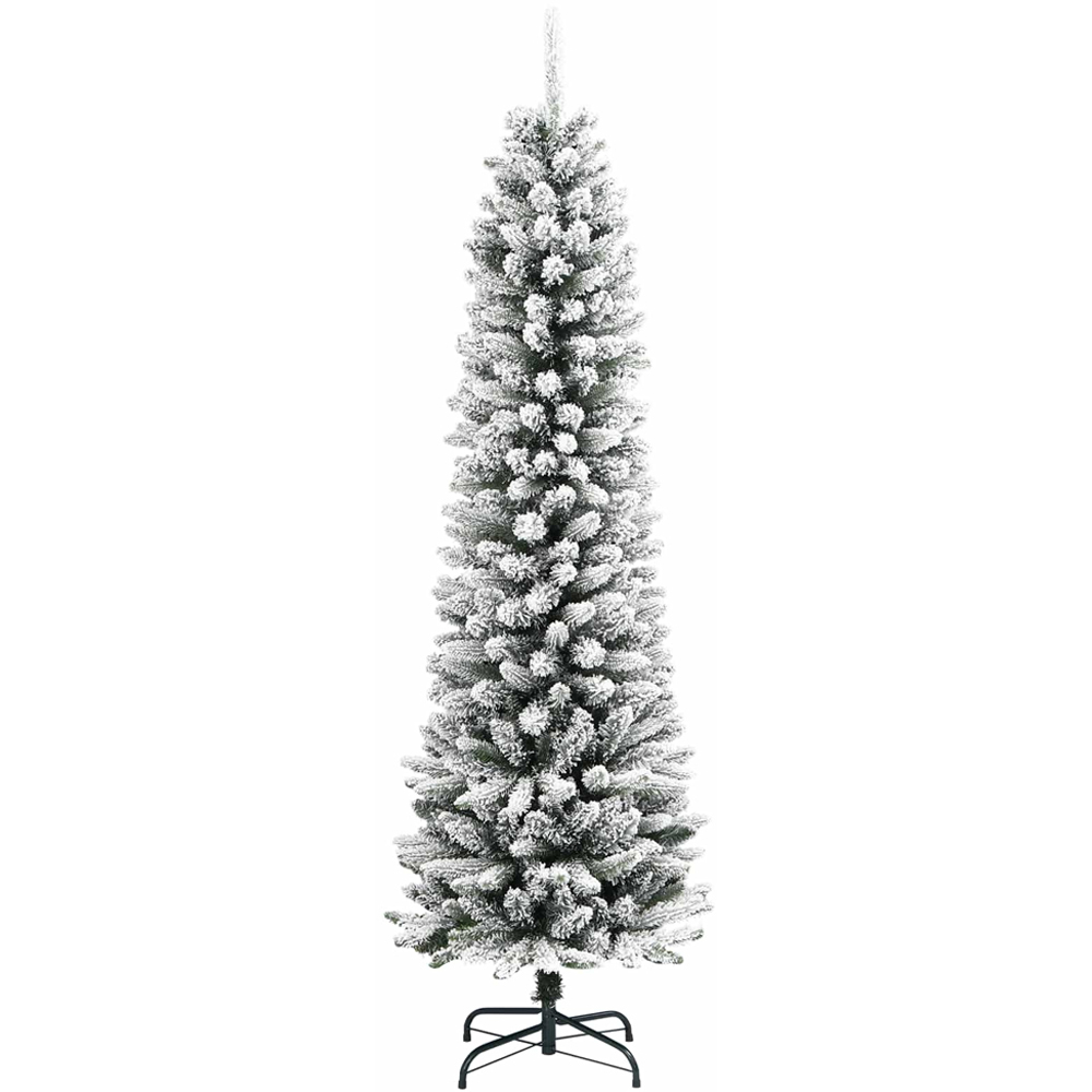 vidaXL Pre-Lit Warm White LED and Pink Baubles White Artificial Christmas Tree with Stand 5ft Image 3