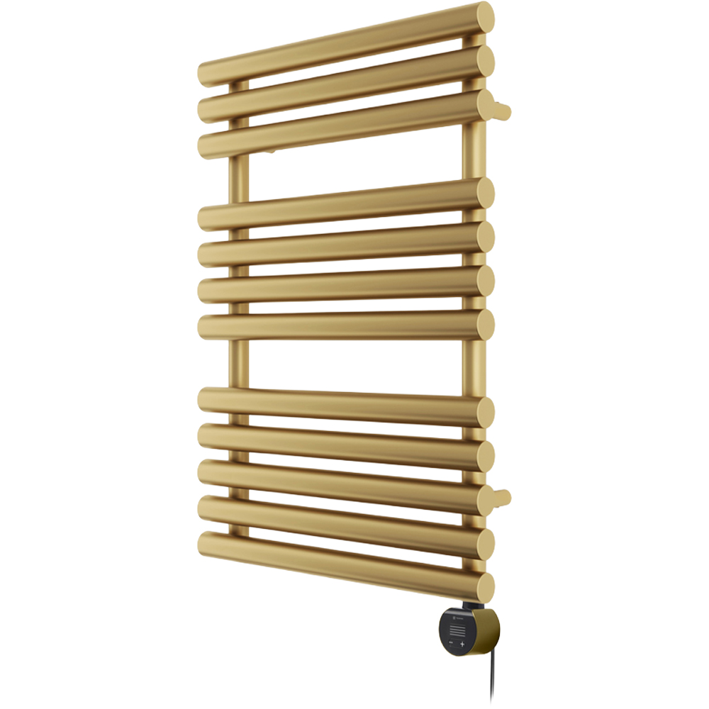 Terma Rolo Towel Brass Electric Towel Rail with VEO Element Controller 755 x 520mm Image 1