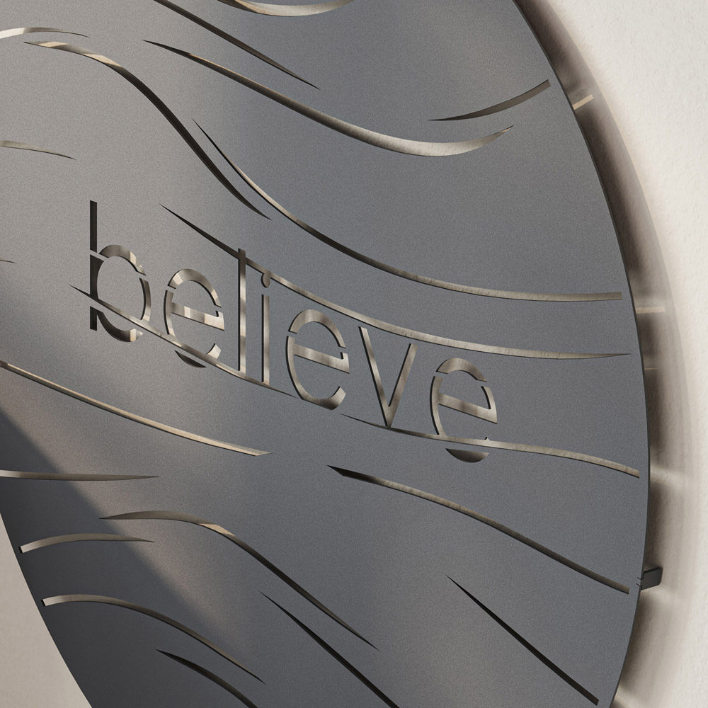 Decortie Black Metal Modern Believe Wall Art Image 4