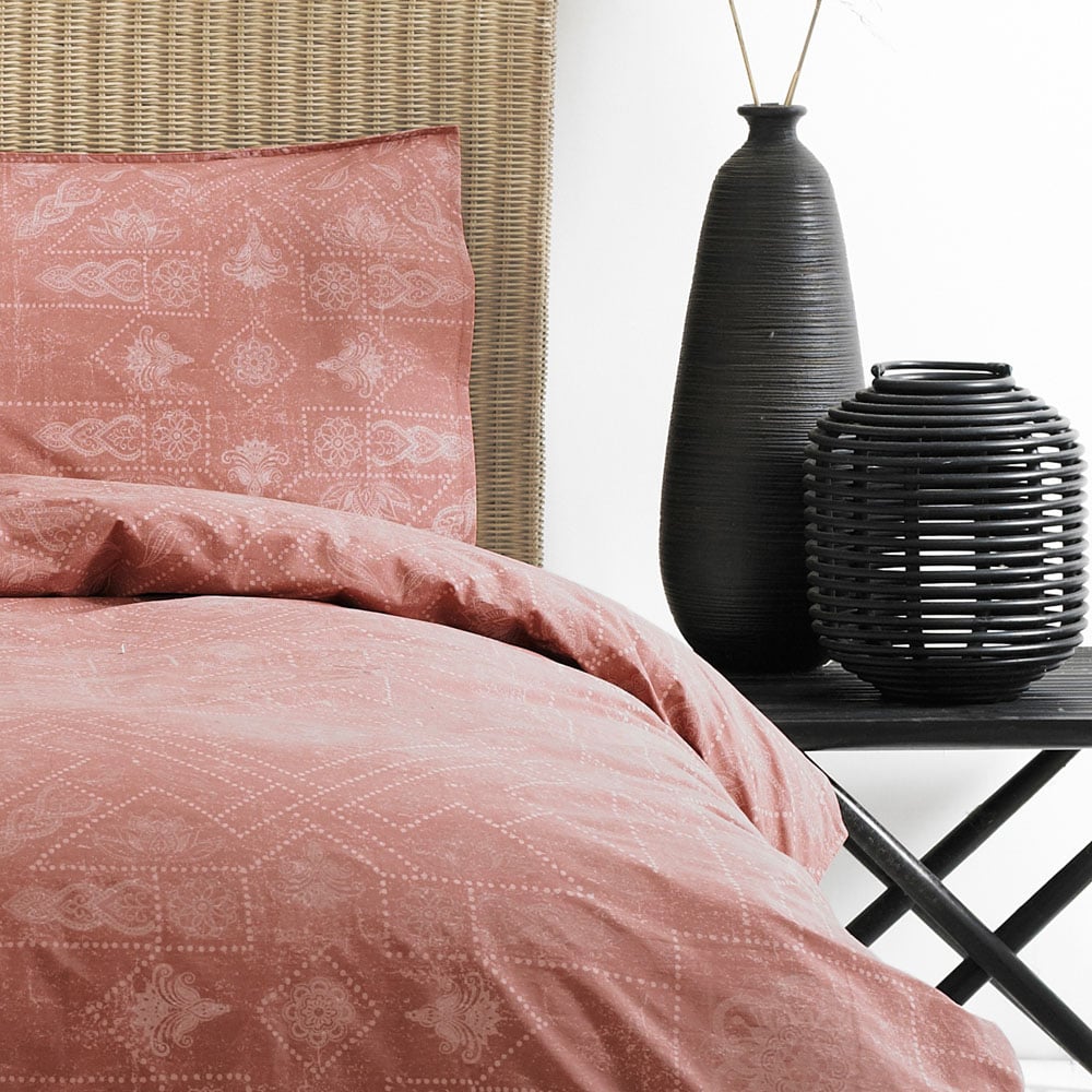 Yard Bohemian Super King Size Red Geometric Duvet Cover Set Image 4