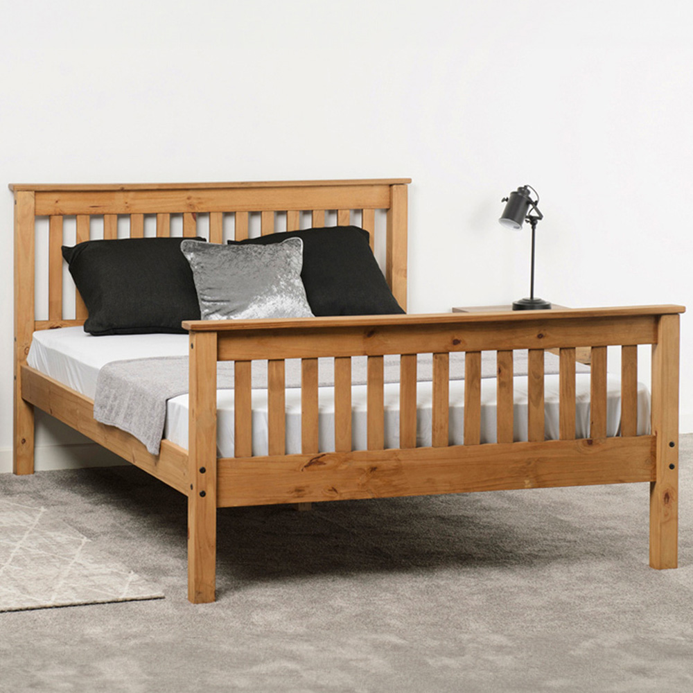 Seconique Monaco Double Distressed Waxed Pine High End Bed Image 1