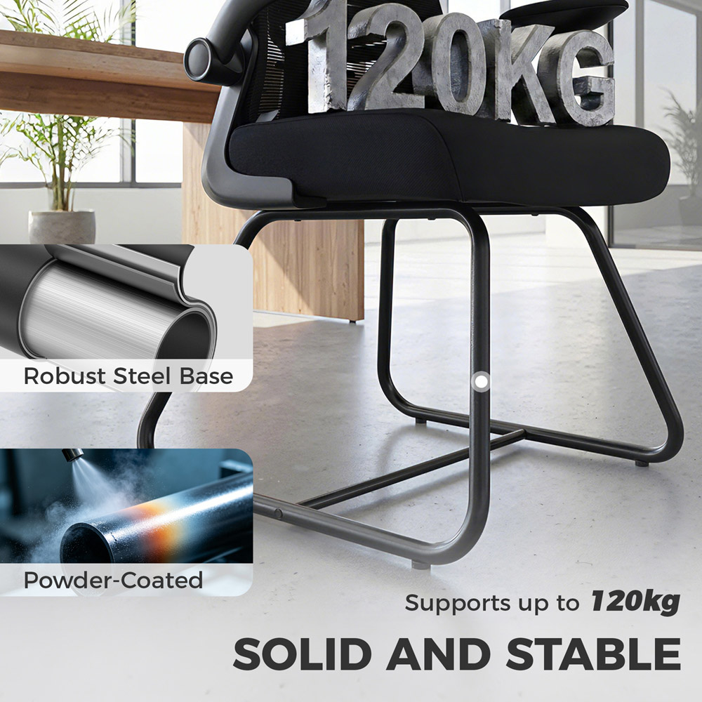 HOMCOM Black Reception Office Chair with Flip-up Armrest Image 5
