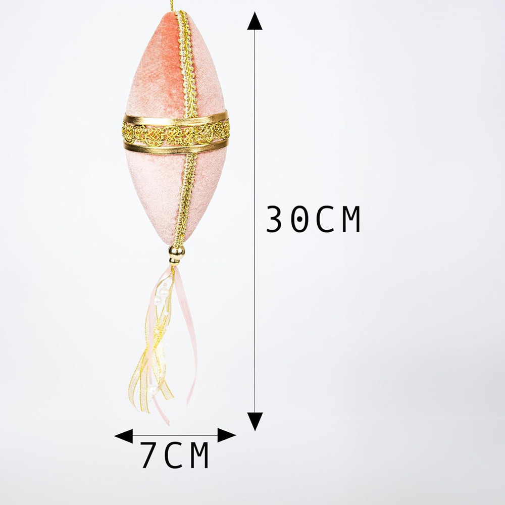 Shatchi Pink Oval Christmas Bauble 1 Pack 7X30Ccm Image 4