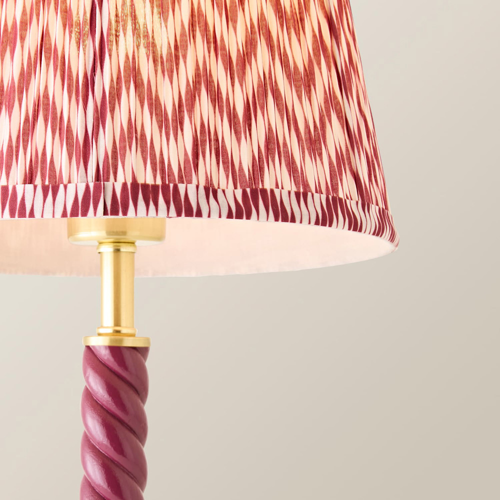 ValueLights Amara Pink Chevron Pleated Shade Pink Twist LED Table Lamp with Bulb Image 4