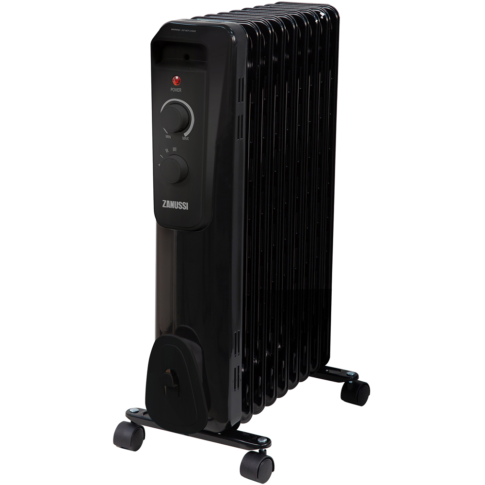 Zanussi Black 9-Fin Oil Filled Radiator 2000W Image 1
