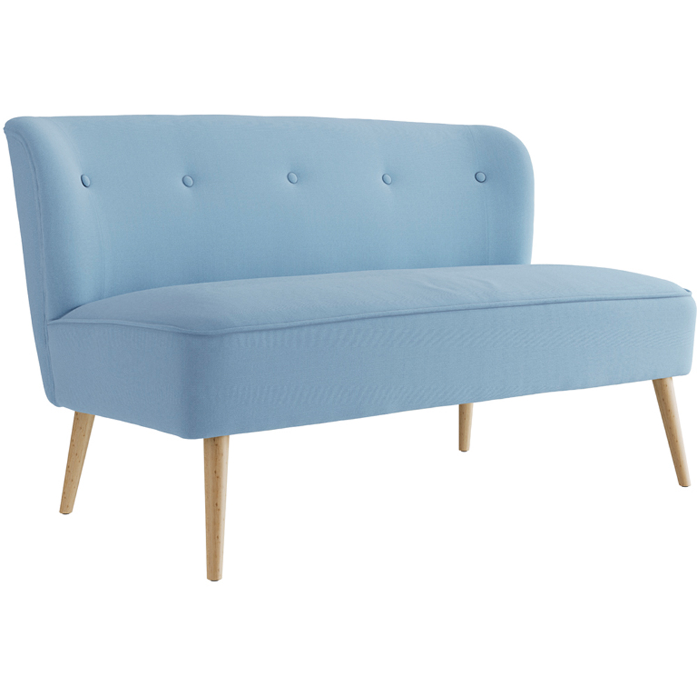 Beau 2 Seater Blue Blonde Wood Sofa Image 2