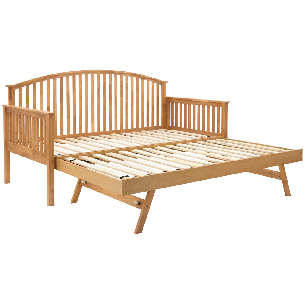GFW Madrid Single Oak Wood Wooden Day Bed with Trundle Image 5