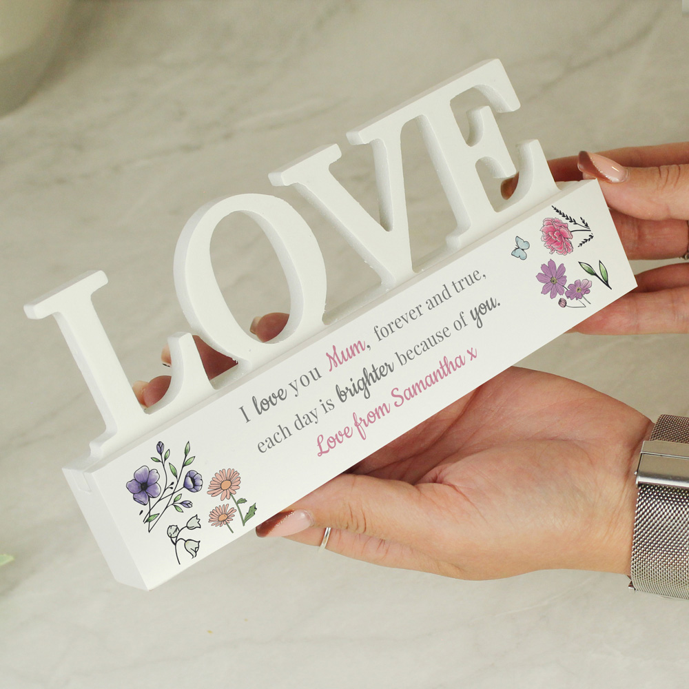 Personalised Memento Personalised Wild Flowers Love Ornament Image 3