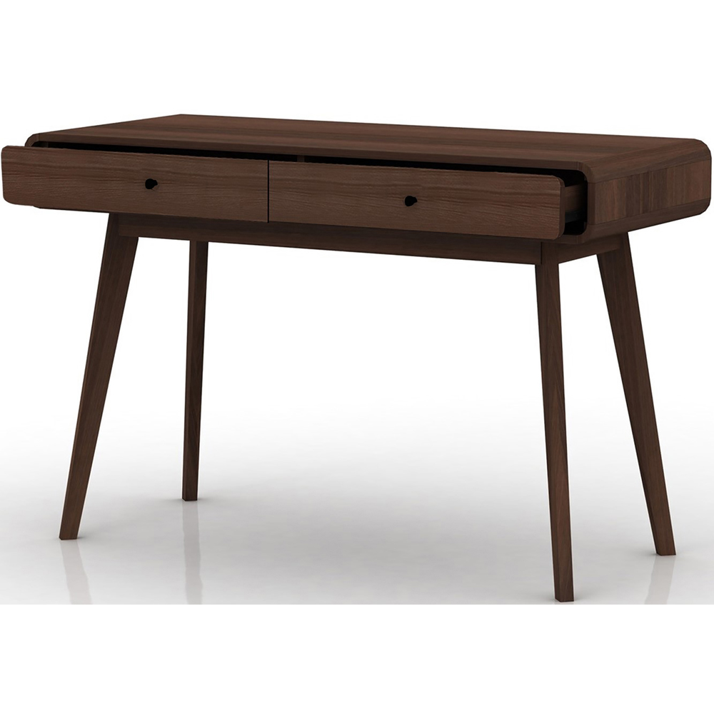 Loft24 Cassie 2 Drawer Walnut Wooden Compact Desk Image 4