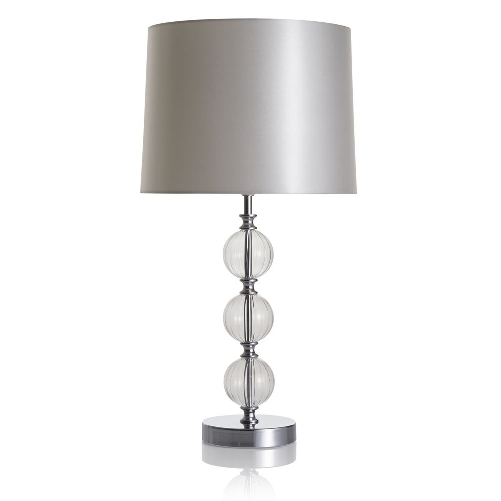 Wilko Parchment Glass Ball Detail Table Lamp Image 1