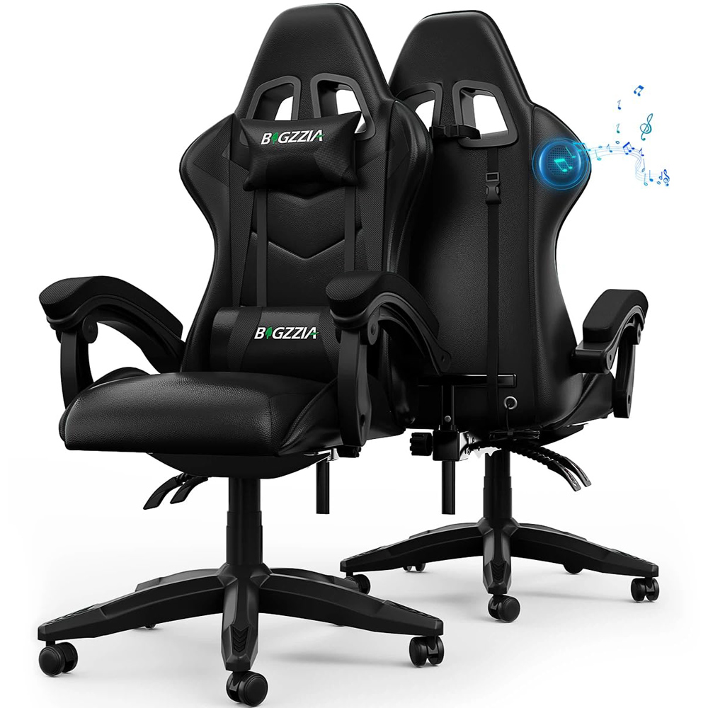 Rattrix Black Ergonomic High Back Gaming Chair with Bluetooth 5.3 Stereo Speakers Image 2