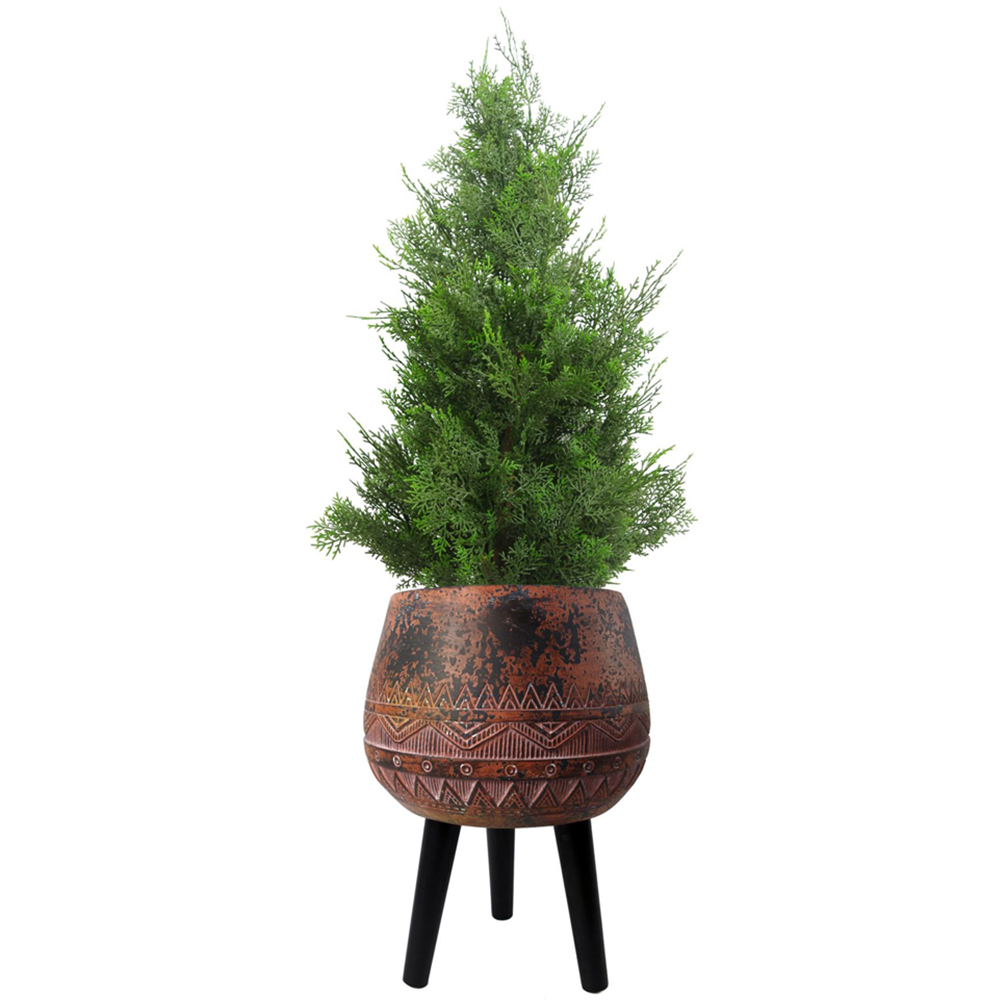 Leaf Brown and Black Composite Planter with Stand 44cm Image 1