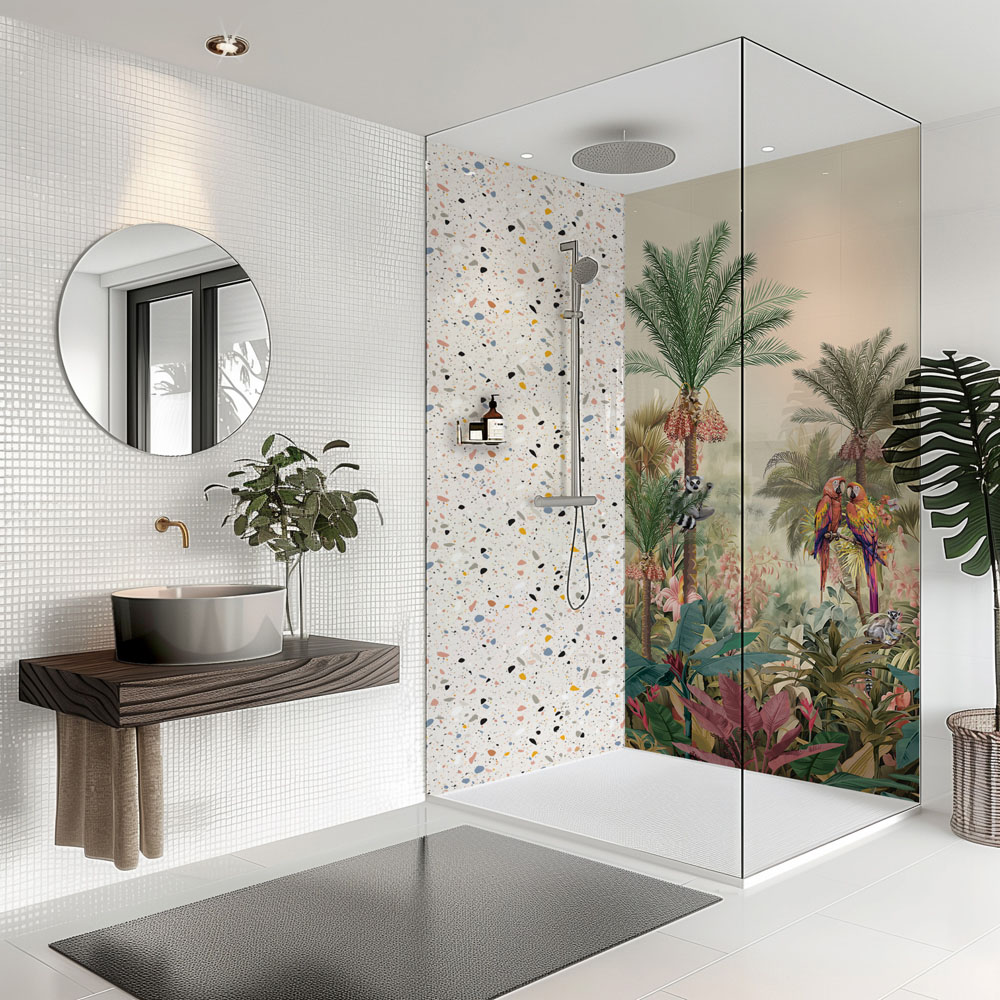 Splashbax Premium Artisan Tropical Oasis Acrylic Bathroom Wall Panel 2400 x 800mm Image 5