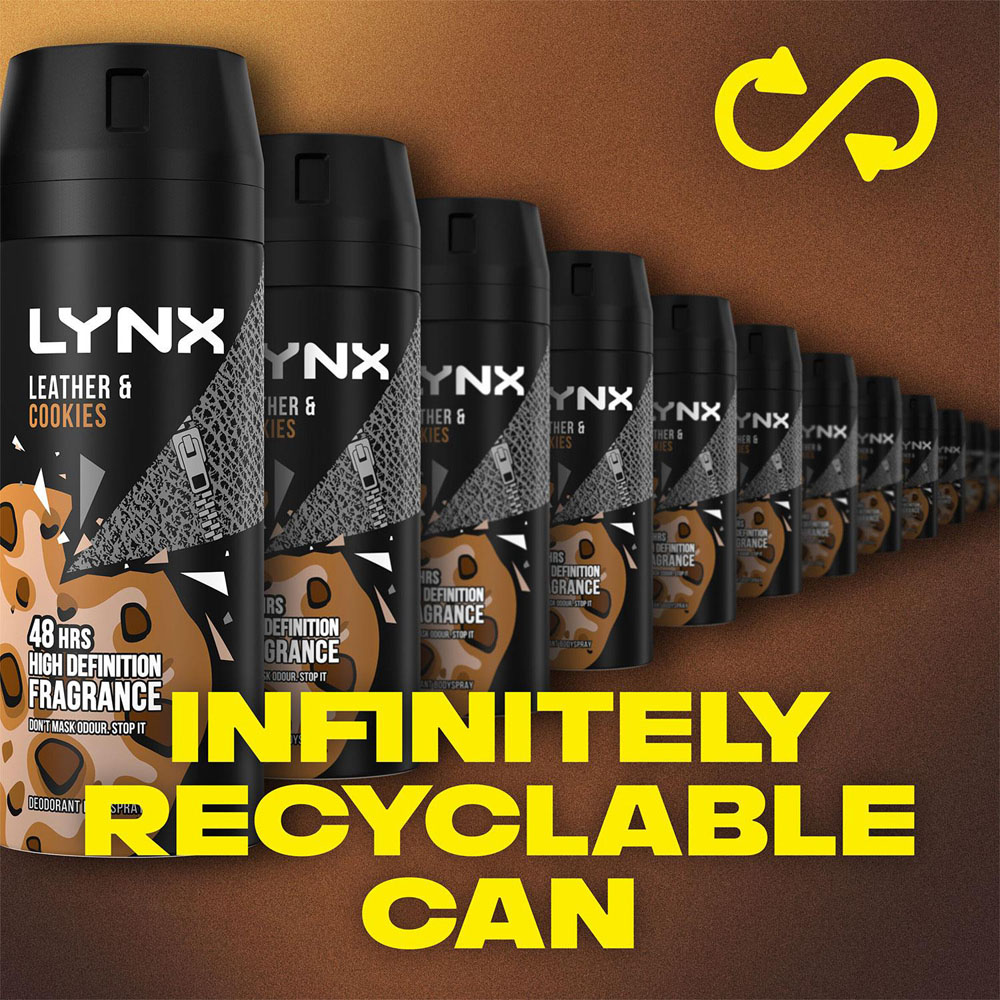 Lynx Collision Leather and Cookies 48H Protection Deodorant Body Spray 150ml 30 Pack Image 6