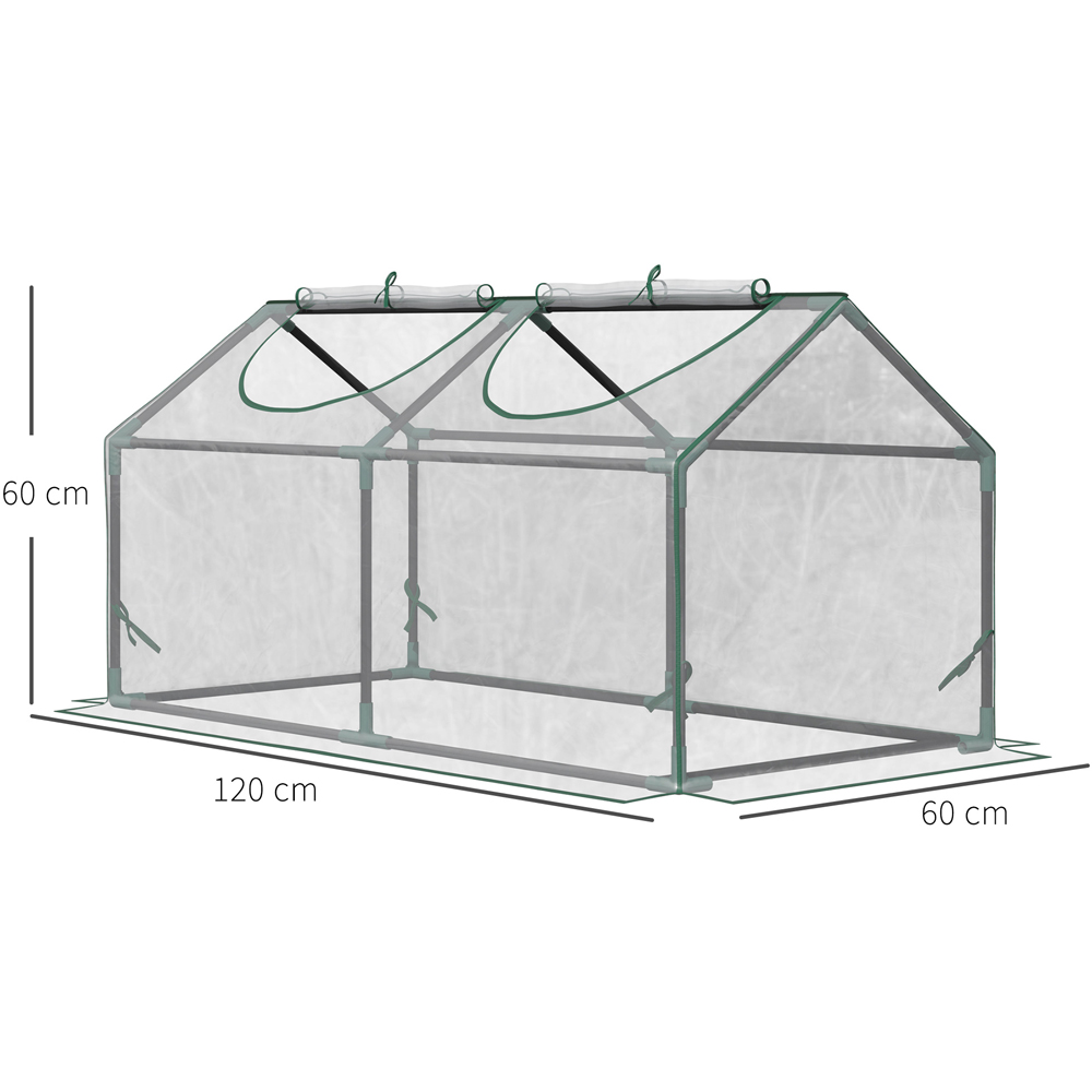 Outsunny 2 x 4ft Clear PVC Cover Greenhouse with Windows Image 8