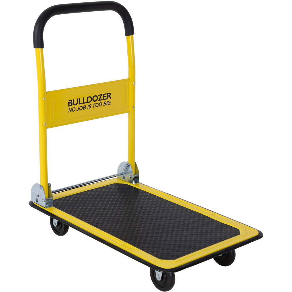 Charles Bentley Yellow Black Bulldozer Pro Folding Platform Trolley 150kg Image 1