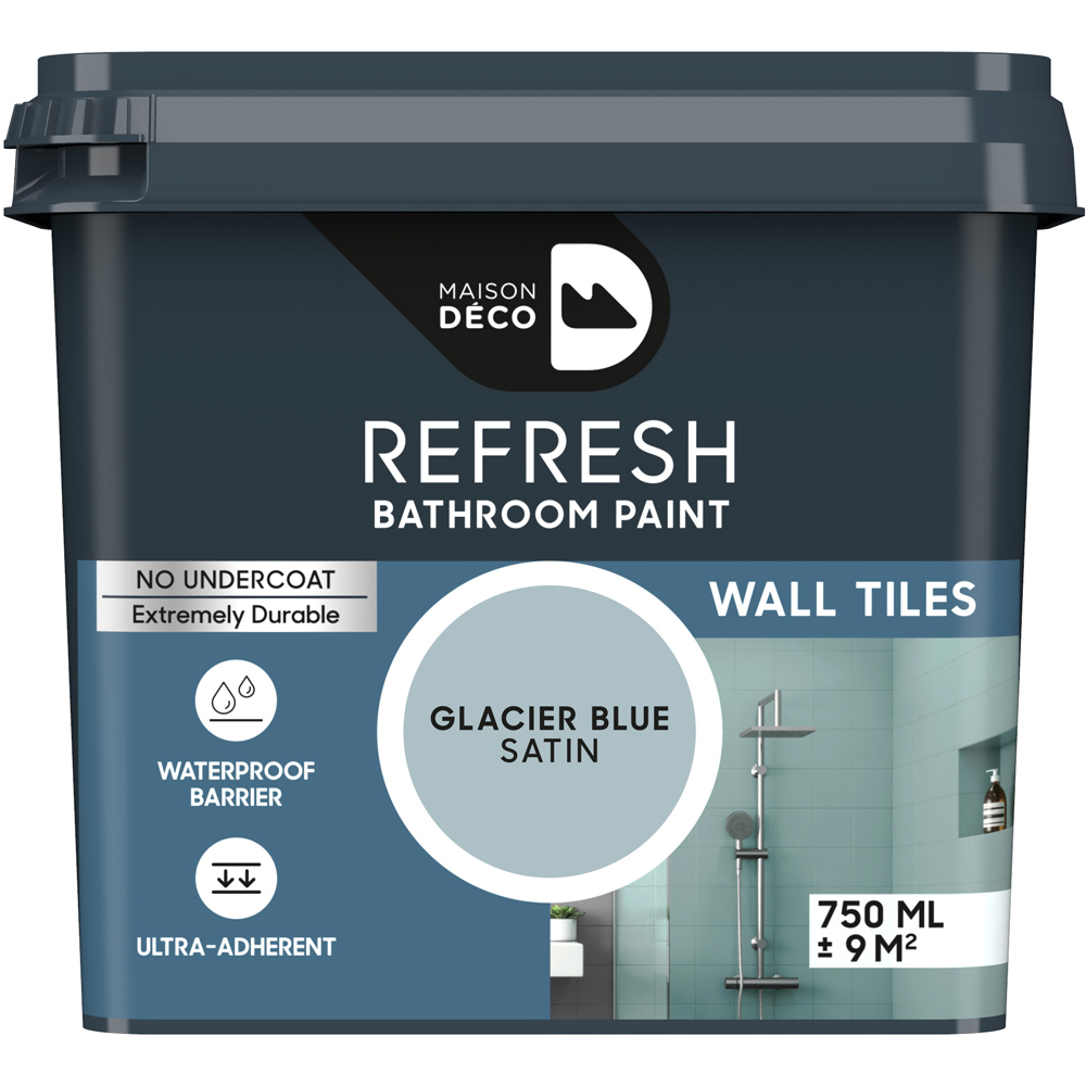 Maison Deco Refresh Bathroom Glacier Blue Satin Paint 750ml Image 2