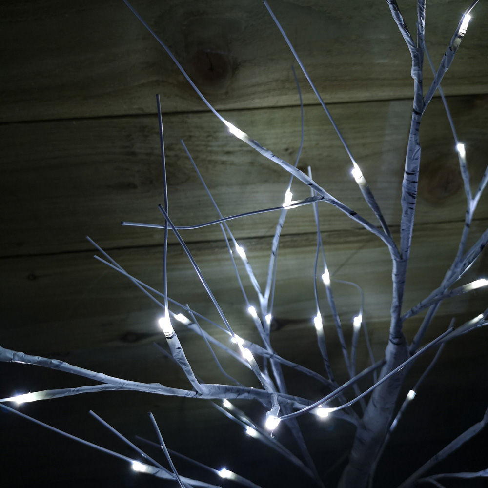 Samuel Alexander Ice White LED Indoor Outdoor Christmas Birch Tree 4ft Image 3