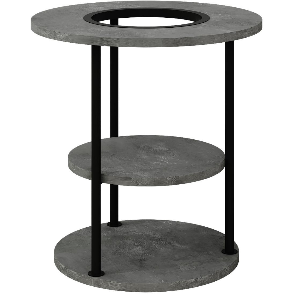 Decortie Grova 3-Tier Retro Grey Side Table Image 2